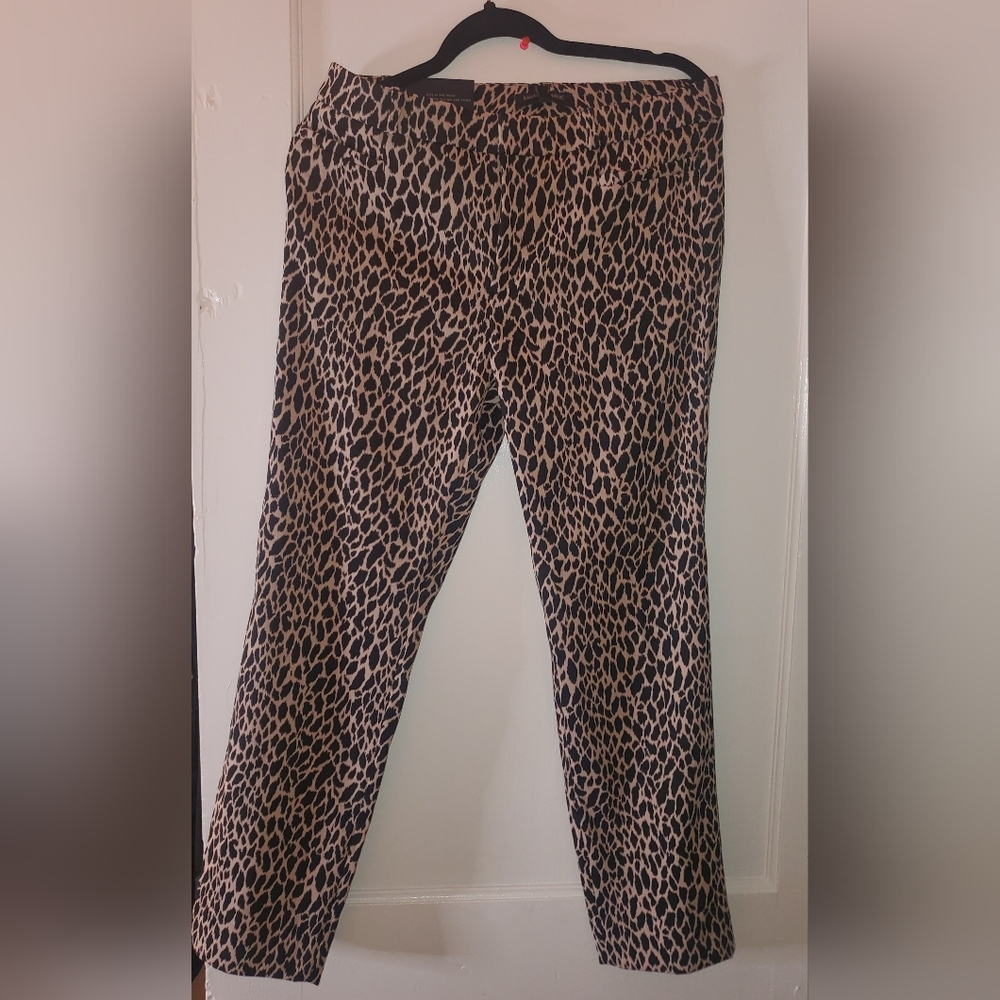 Banana Republic Women's Modern Sloan Animal Print Stretchy Ankle Pants Size 10